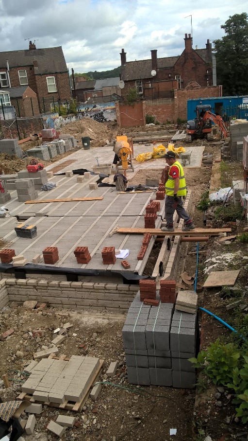 Foundations being constructed